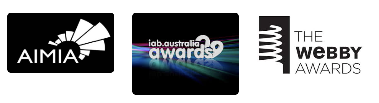 Awards & recognition: AIMIA, IAB Australia Awards, The Webby Awards